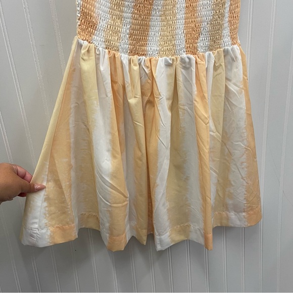 Petal & Pup Kelsie One Shoulder Mini Dress in Yellow Cabana Stripes Sz 8 - Picture 6 of 11